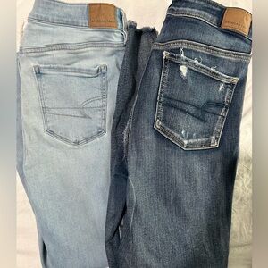 American Eagle distressed jeans super stretch/next level stretch 
Both for $15